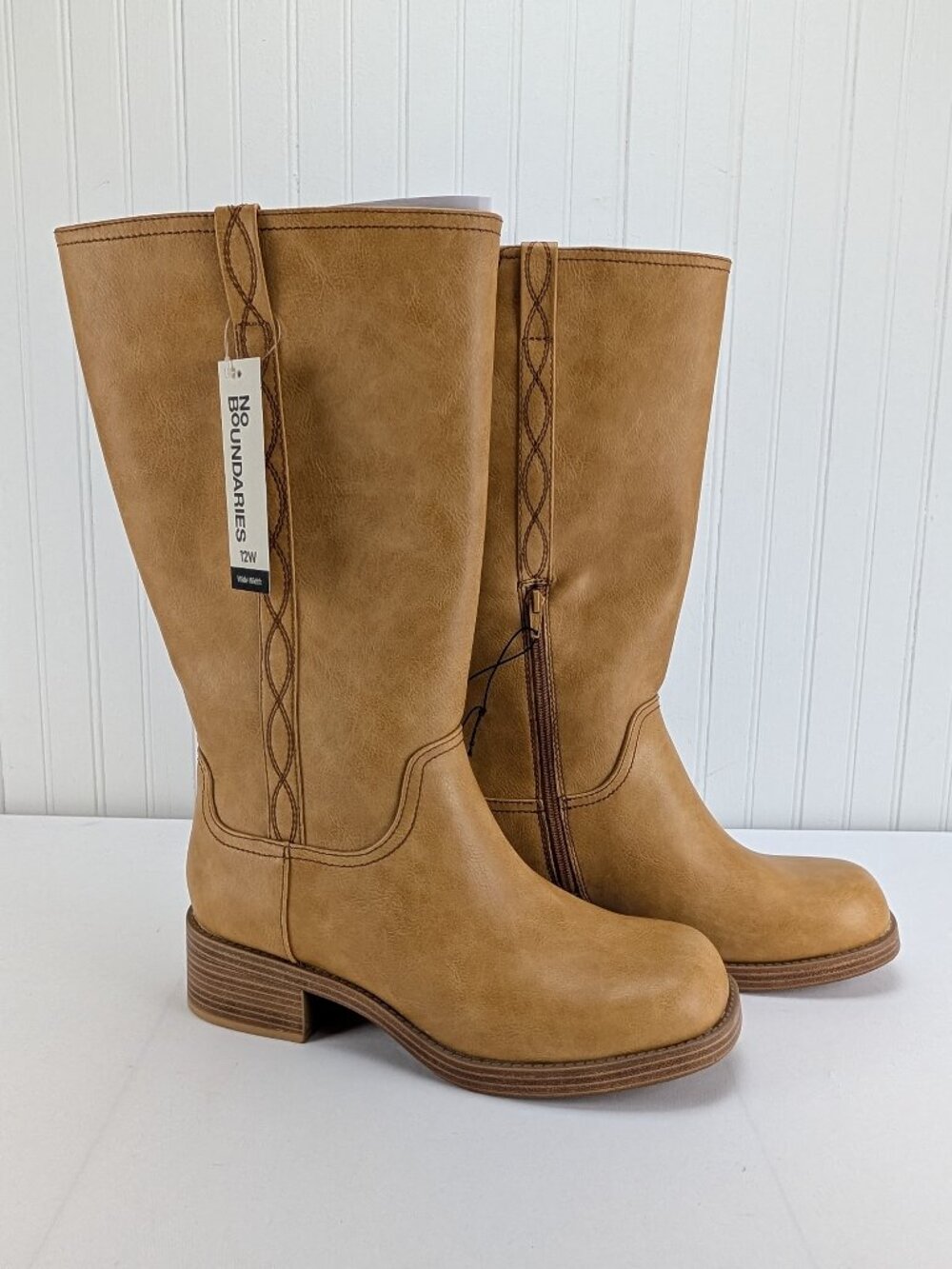 No Boundaries Womens Boots 12W Honey Tan Western Round Toe Wide Width New